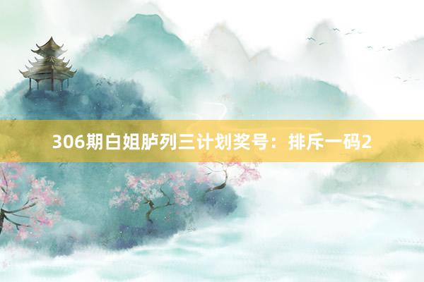 306期白姐胪列三计划奖号:排斥一码2